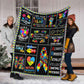 Autism Awareness Different True Colors Flannel Blanket For Soft Bed Couch And Home Comfort