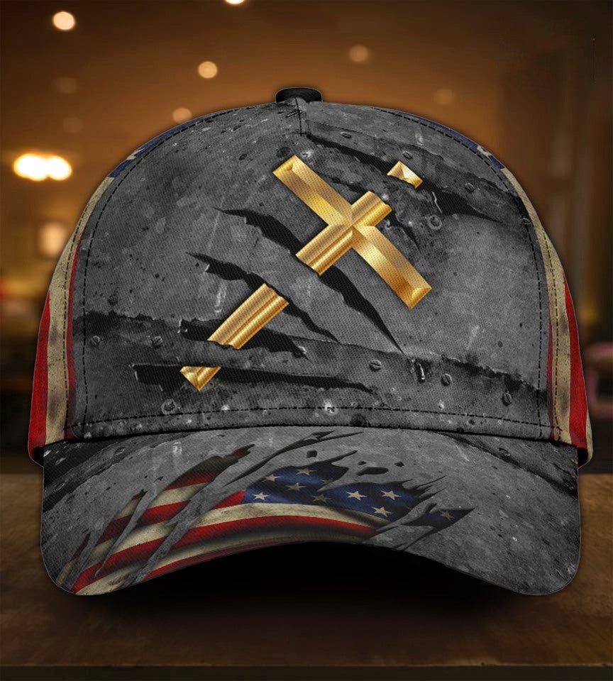 Faith Crack American Flag – Classic Cap