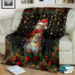 Black Cat Meowy Christmas Flannel Blanket For Living Room And Bedroom Styling