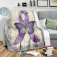Fibromyalgia Awareness Faith Hope Love Flannel Blanket For Relaxing At Home And Travel
