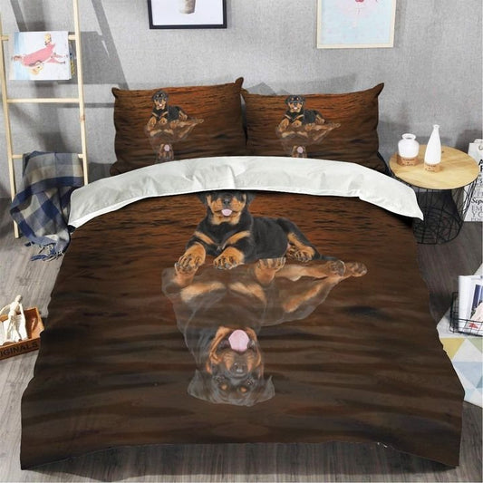 Dog Goodnight Rottweiler Believe Bedding Cover For Pet Lover Bedroom Decor