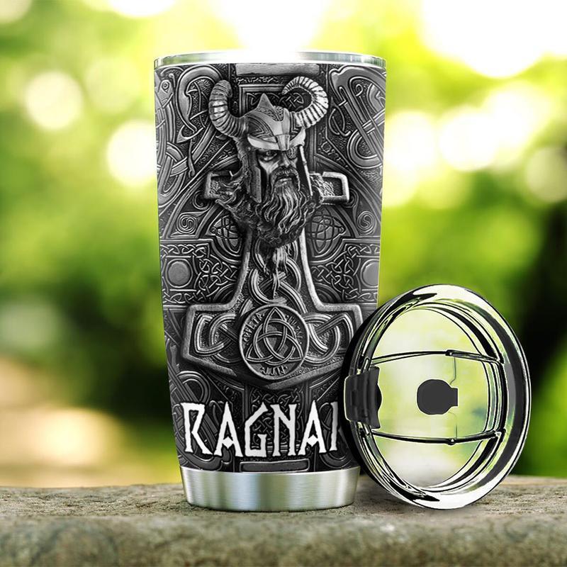 Viking Norse American With Black Personalized 20 Oz Tumbler