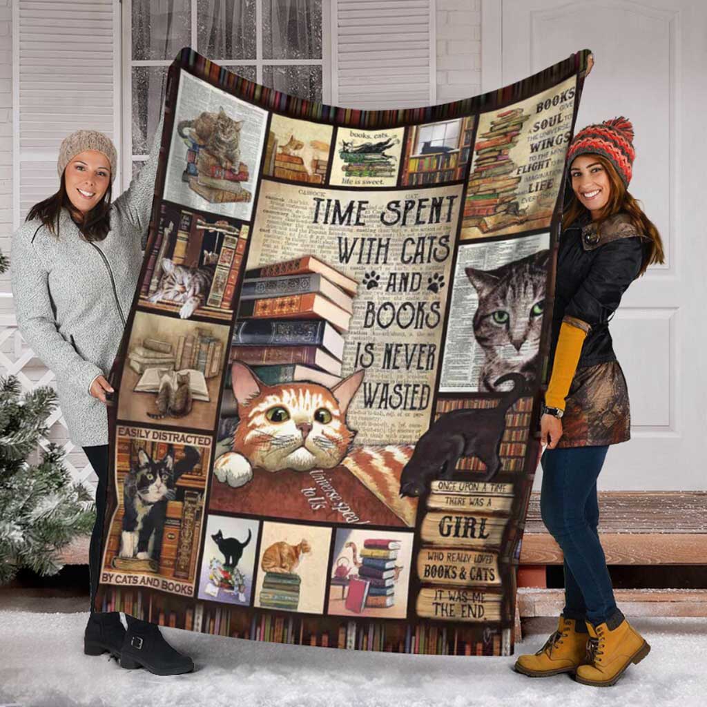 Book Time Spent With Books Flannel Blanket For Soft Bed Couch And Home Comfort