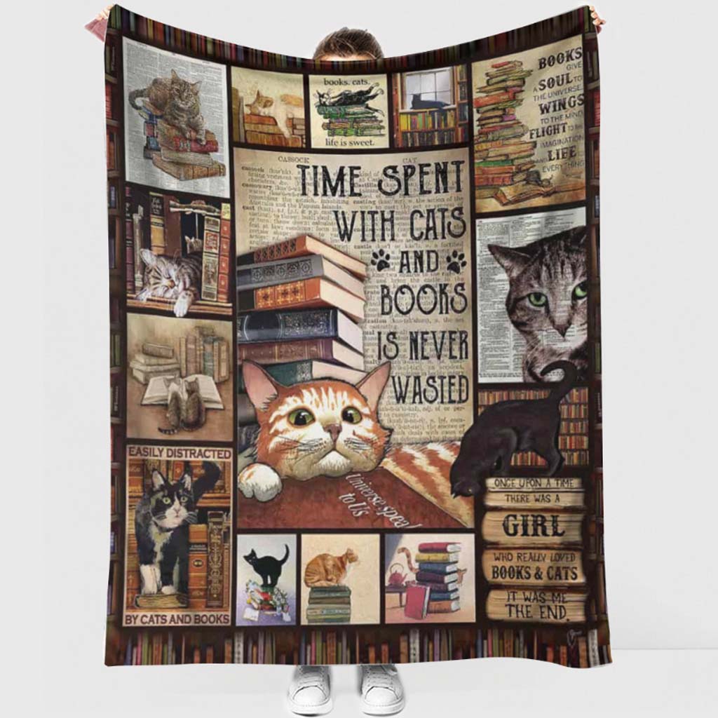 Book Time Spent With Books Flannel Blanket For Living Room And Bedroom Styling