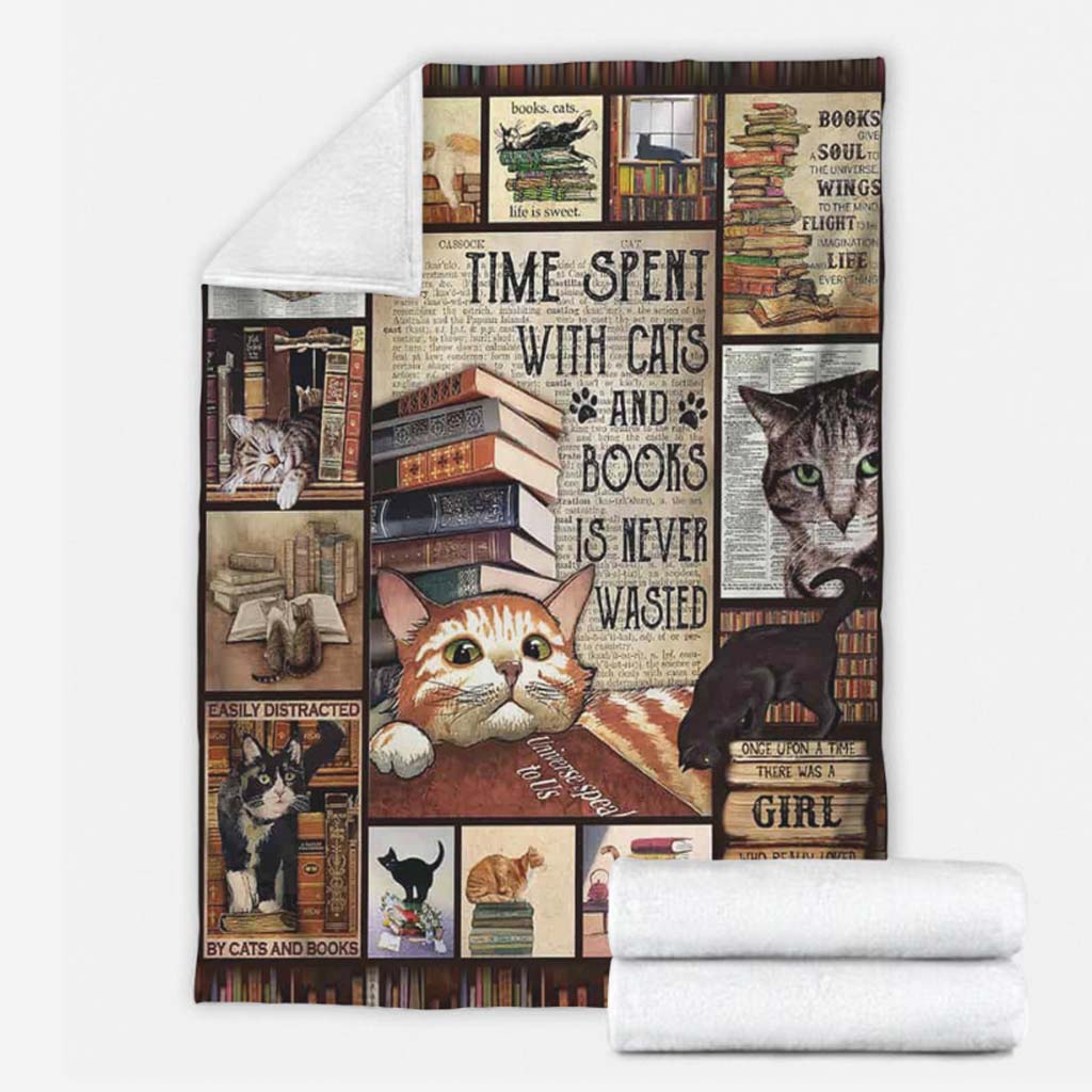 Book Time Spent With Books Flannel Blanket For Cozy Home Lounging And Gifting