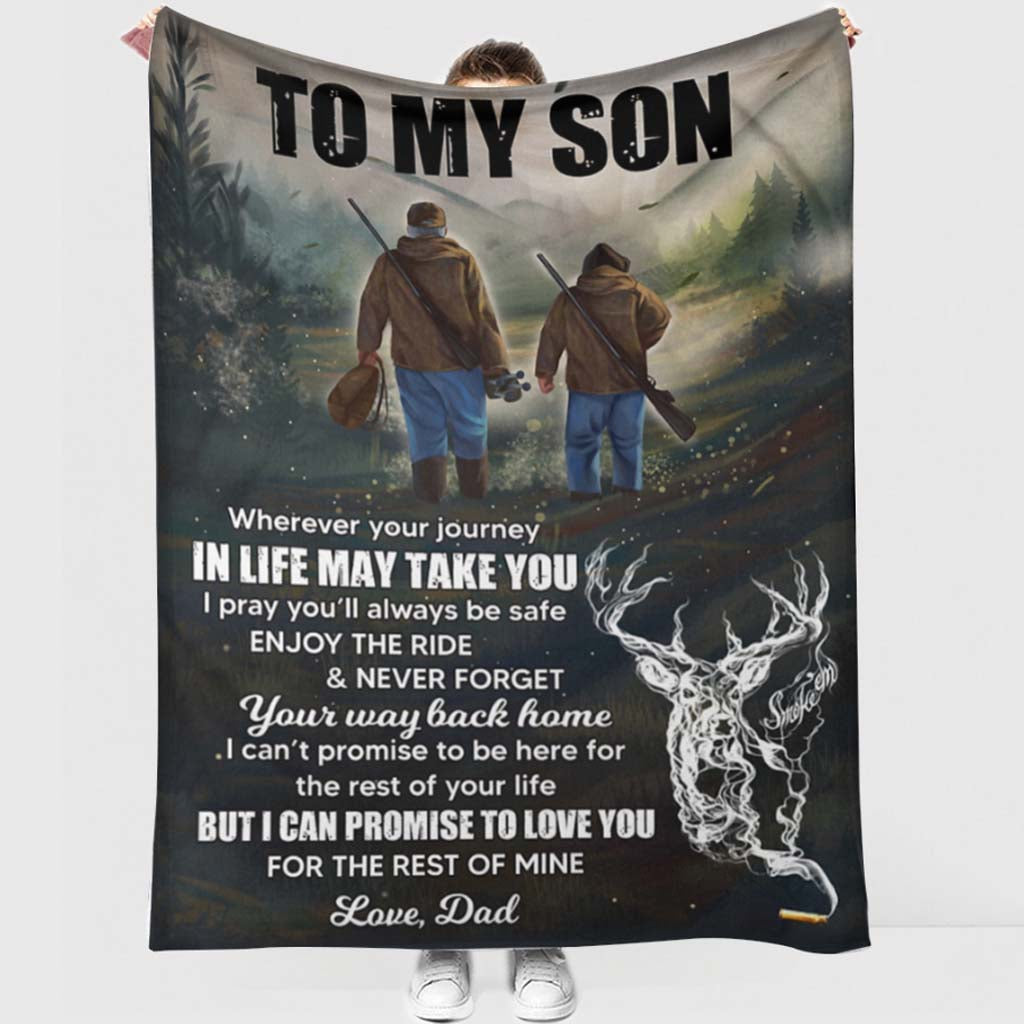 Hunting To My Son In Life Flannel Blanket For Living Room And Bedroom Styling