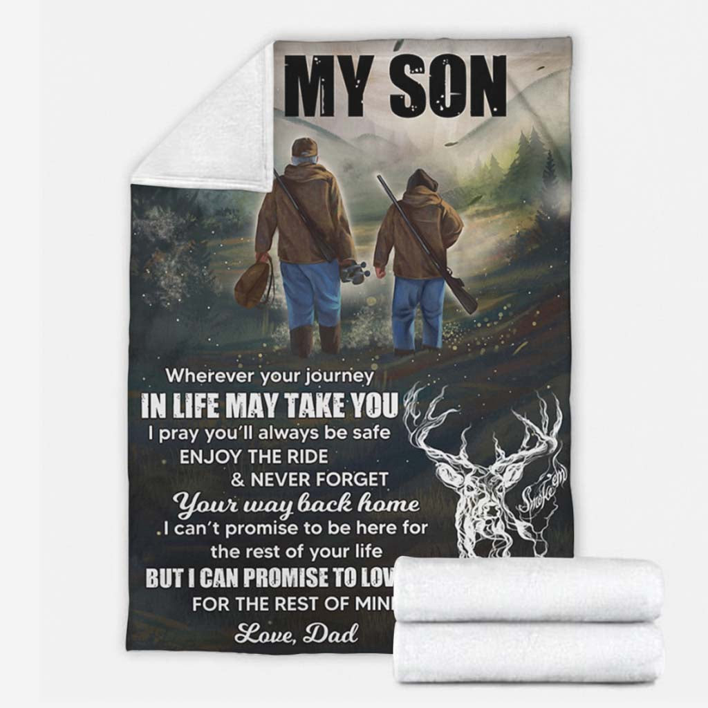 Hunting To My Son In Life Flannel Blanket For Cozy Home Lounging And Gifting