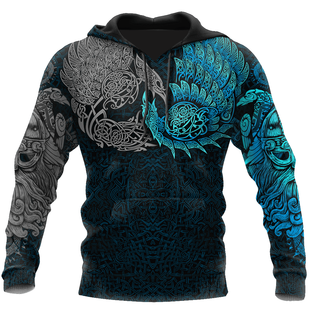 Collection Ravens Of Midgard Blue – 3D Hoodie