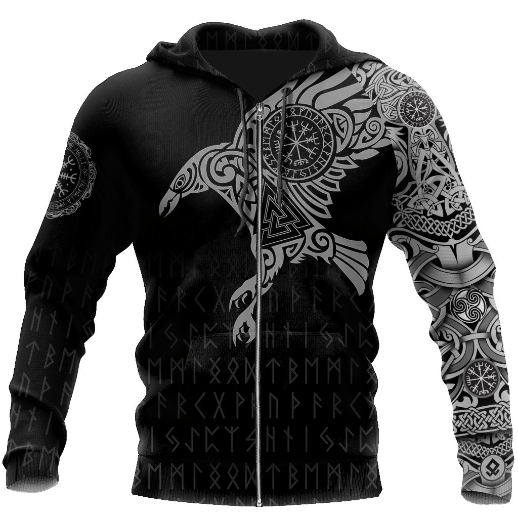 Collection Viking Raven Of Odin Tattoo – 3D Hoodie