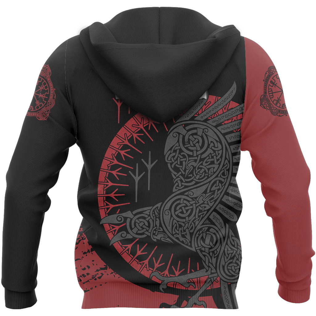 Collection Viking Raven Zip Design – 3D Hoodie