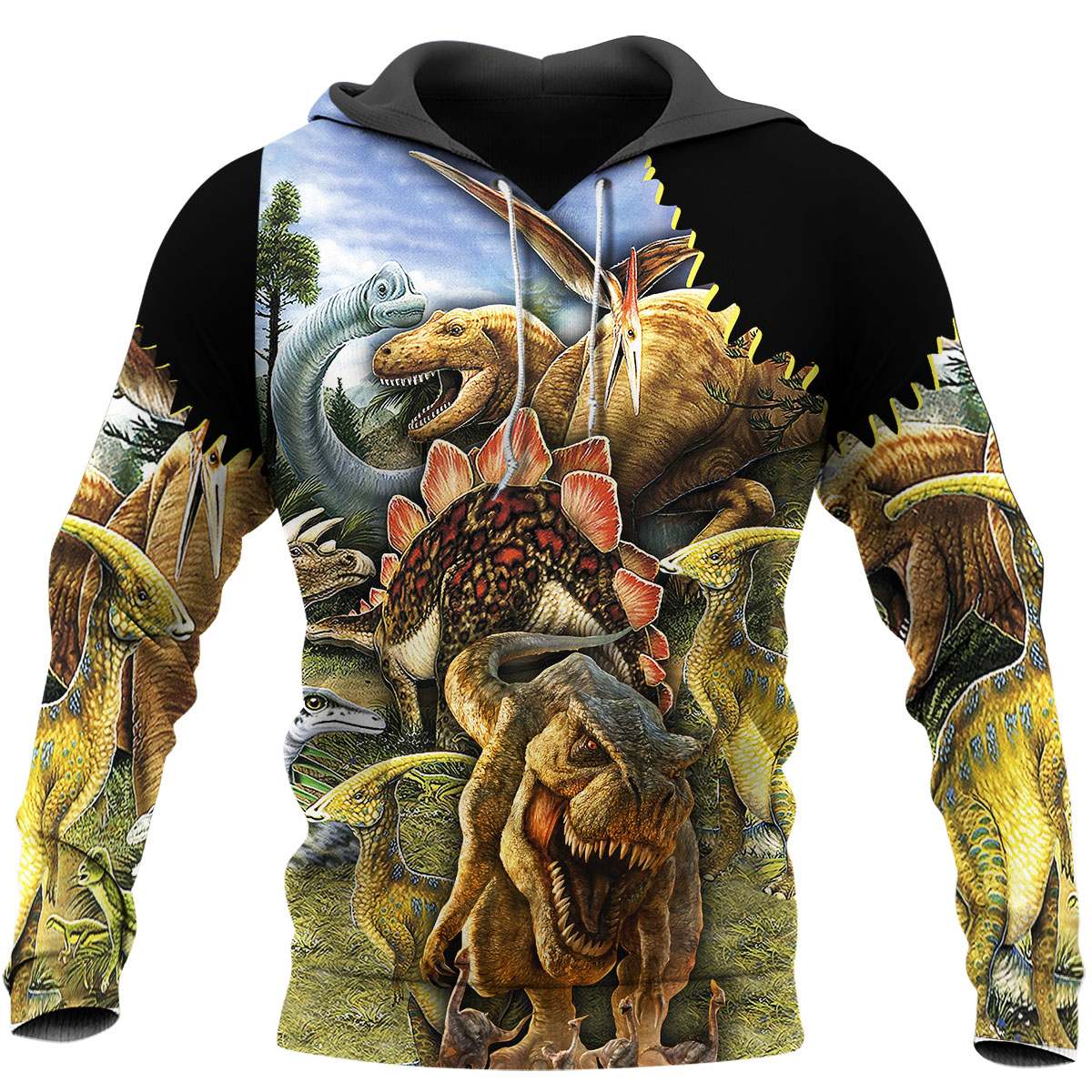 Beautiful Dinosaurs All Over Print Art – 3D Hoodie