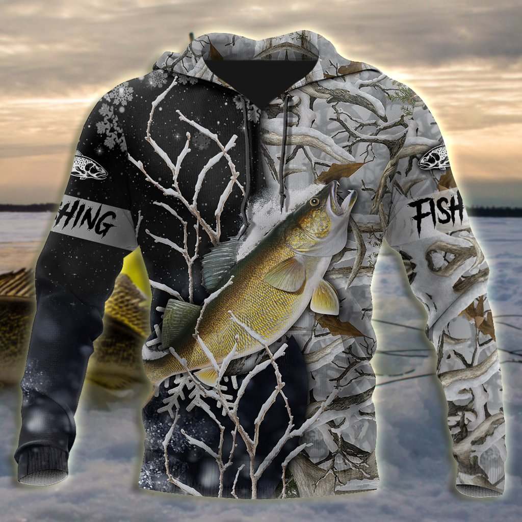 Walleye Ice Fishing Gear Graphic – 3D Hoodie