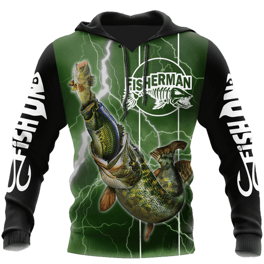The Great Fish Eats The Small Green Fishing Graphic – 3D Hoodie