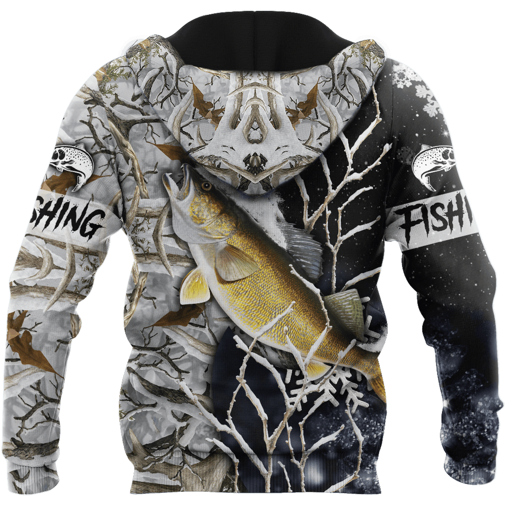 Walleye Ice Fishing Gear Graphic – 3D Hoodie