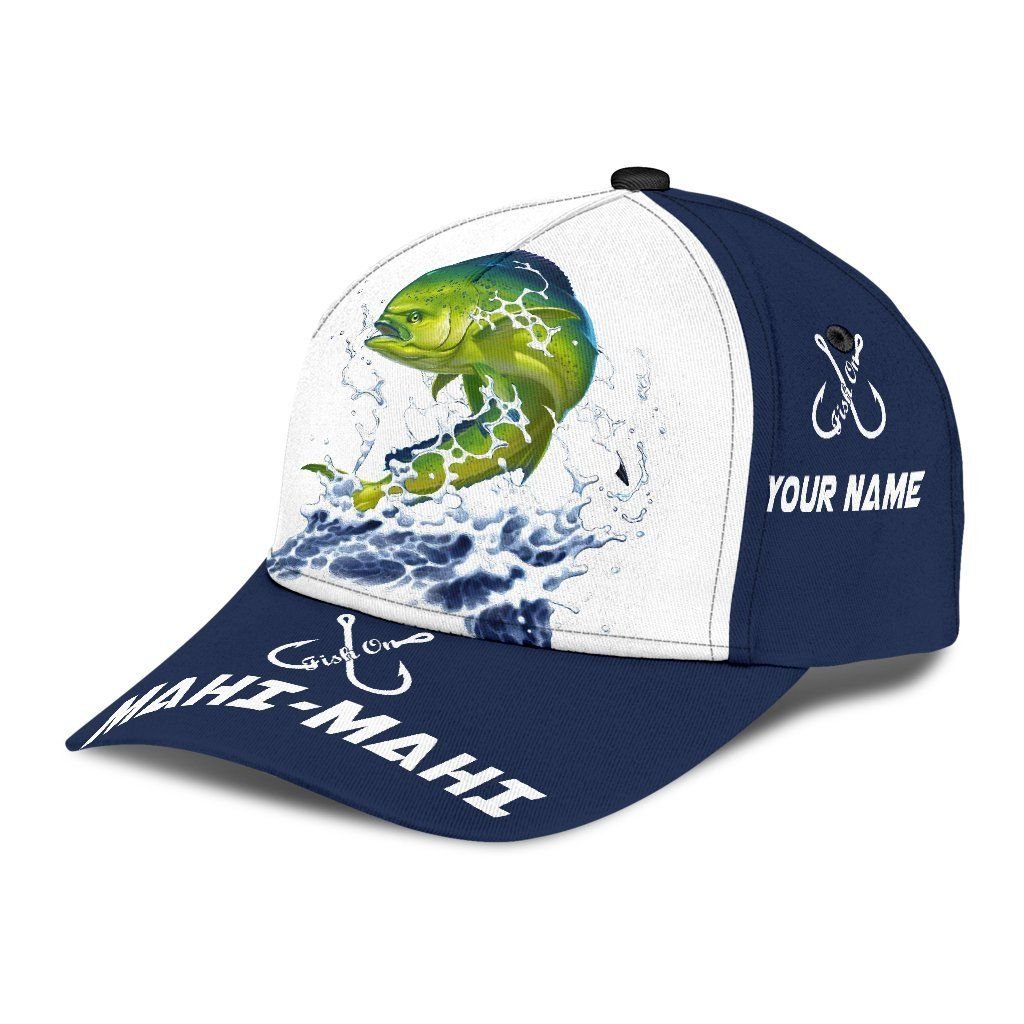 Custom Name Mahi Mahi Fishing Hook 3D Design – Classic Cap