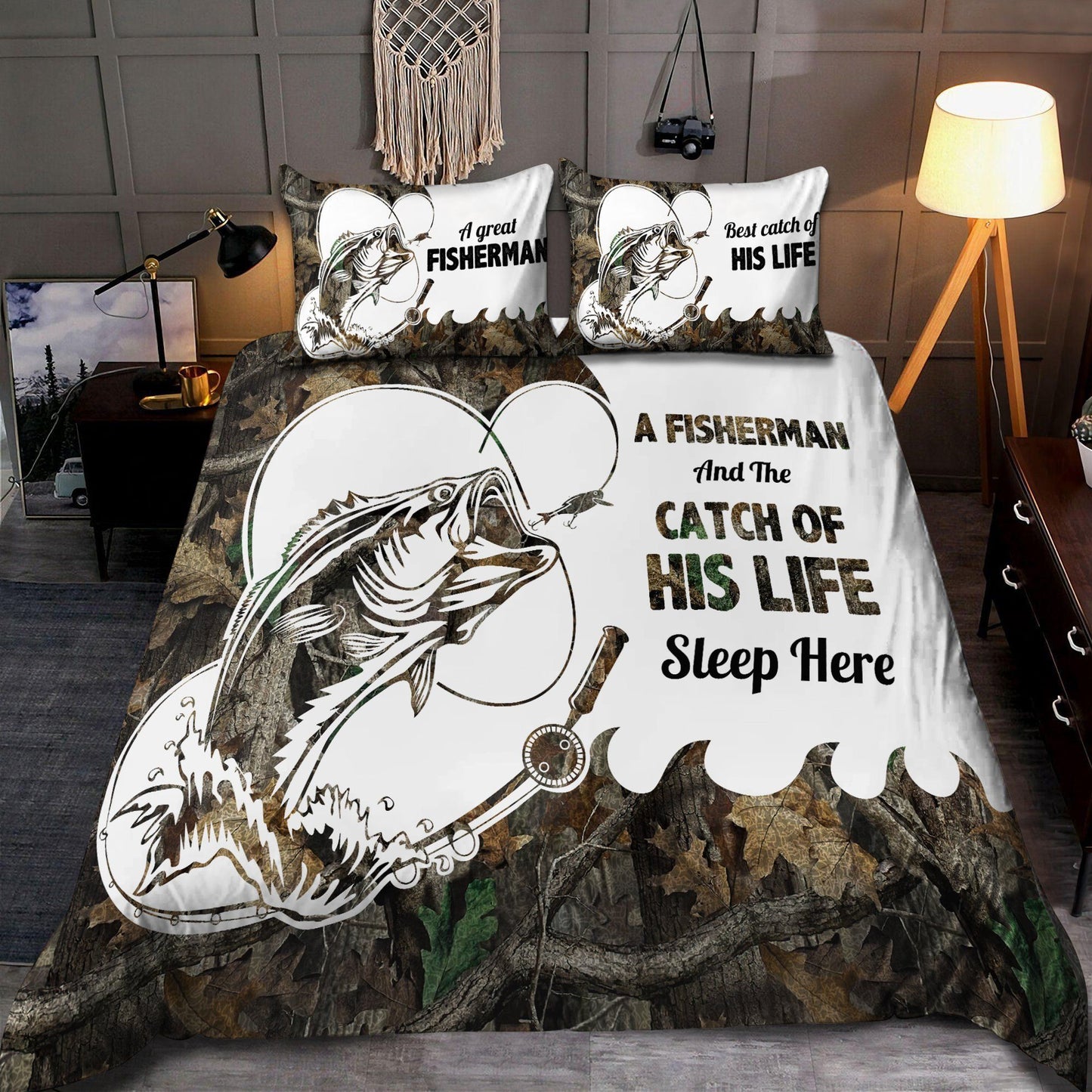 Fishing Couple Best Catch Bedding Cover For Pet Lover Bedroom Decor