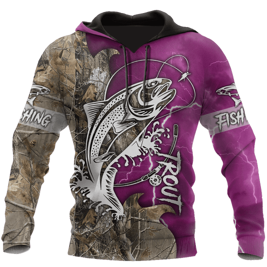 Collection Trout Fishing Purple Tattoo Camo – 3D Hoodie