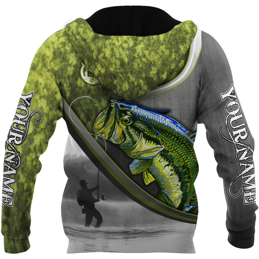 Custom Name Bass Fishing Fisherman Camo Graphic – 3D Hoodie