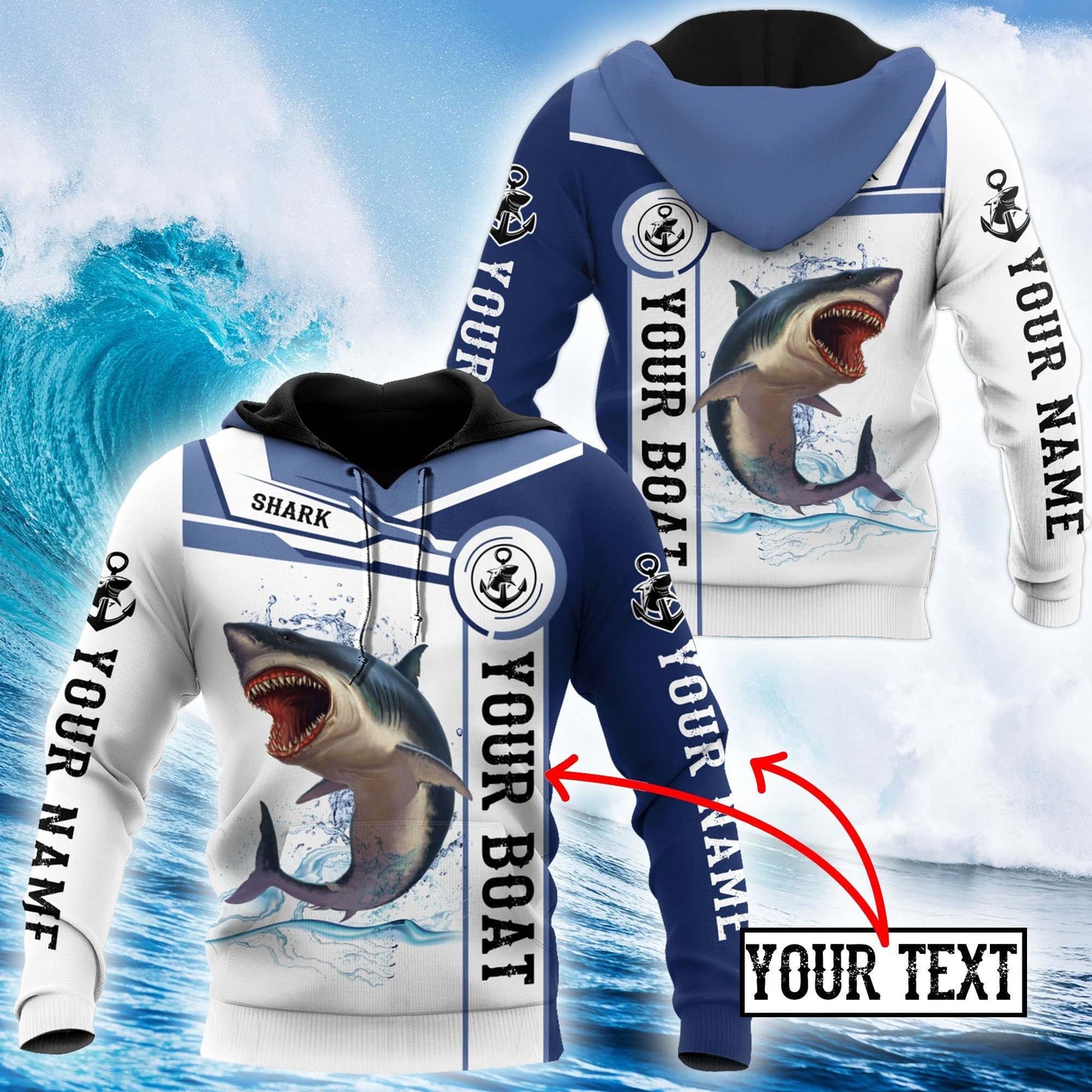 Shark Catch And Release Fishing Graphic – 3D Hoodie