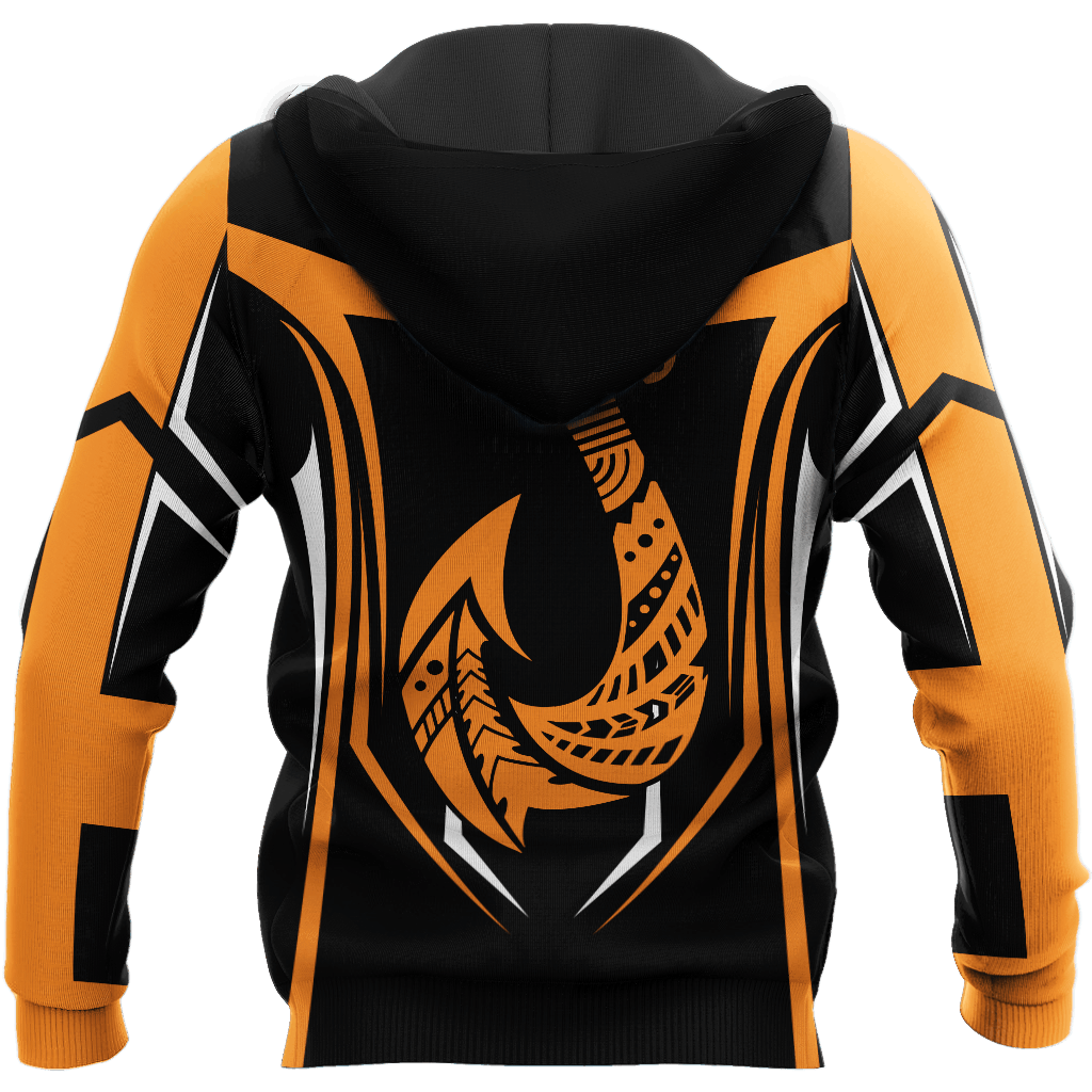 Bass Fishing Maori Stainless Steel Hook Orange Graphic – 3D Hoodie