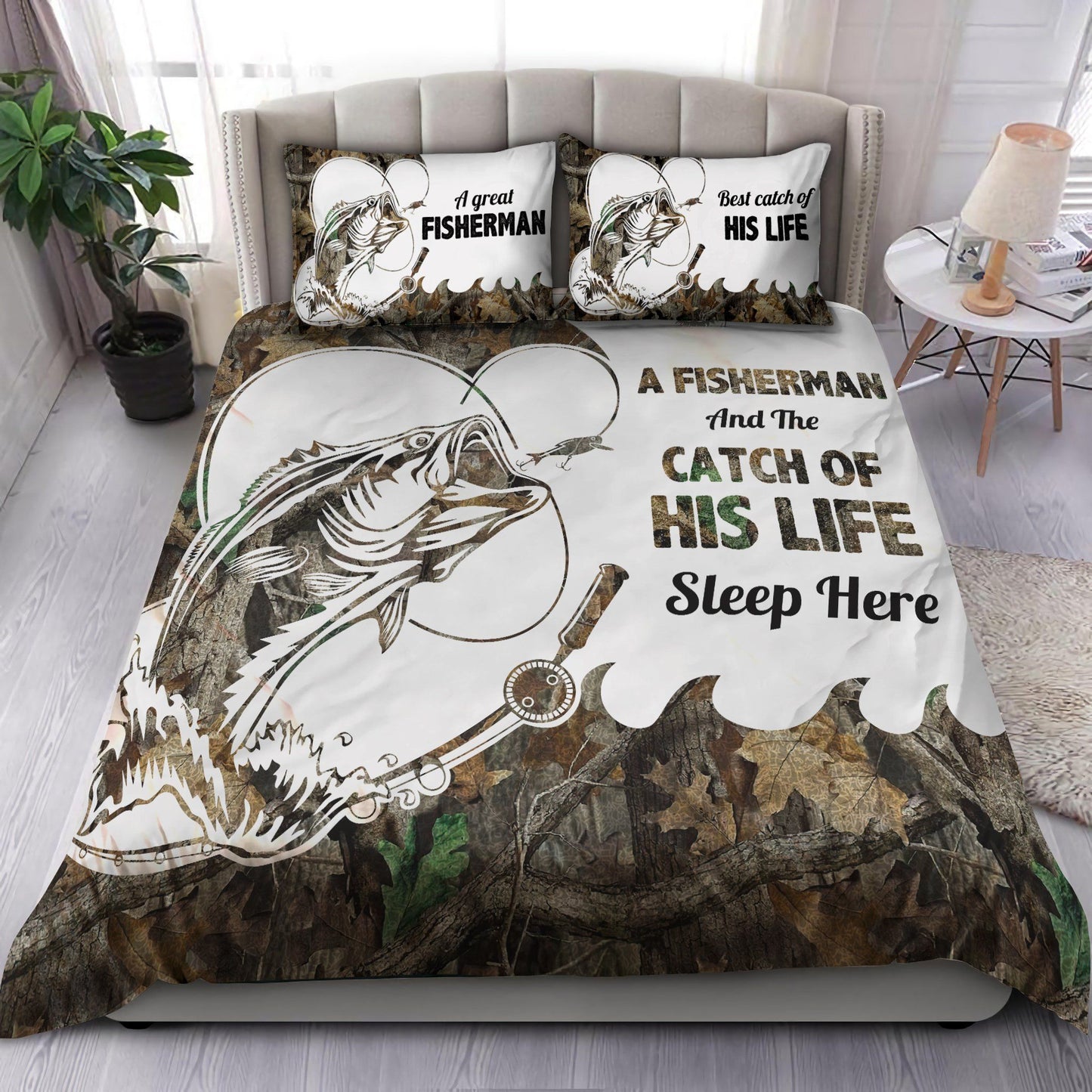 Fishing Couple Best Catch Bedding Cover For Pet Lover Bedroom Decor