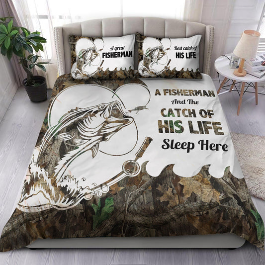 Fishing Couple Best Catch Bedding Cover For Pet Lover Bedroom Decor