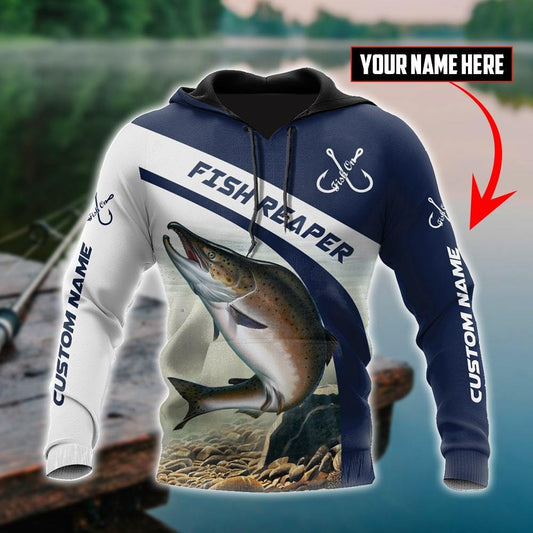 Custom Name Trout Salmon Fishing Graphic – 3D Hoodie