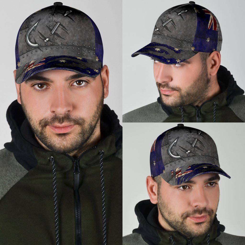 United Kingdom Fishing Hook 3D Design – Classic Cap