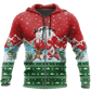 Santa Fishing Yolo Green Red Graphic – 3D Hoodie