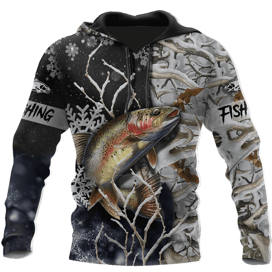 Trout Salmon Ice Fishing Graphic – 3D Hoodie