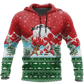 Santa Fishing Yolo Green Red Graphic – 3D Hoodie