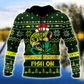 Bass Fishing Fish On Christmas Hat Graphic – 3D Hoodie