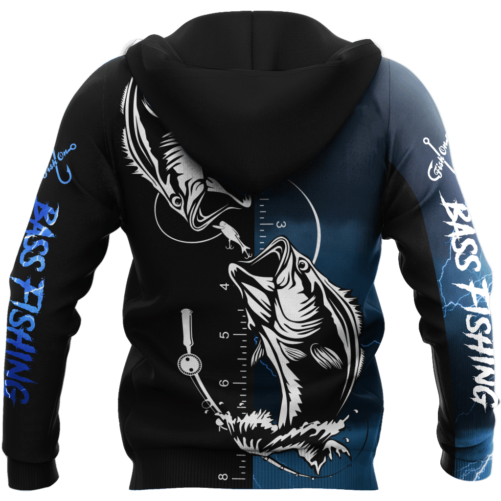 Bass Fishing Tattoo The Rule Blue Graphic – 3D Hoodie