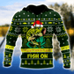 Bass Fishing Fish On Christmas Hat Graphic – 3D Hoodie