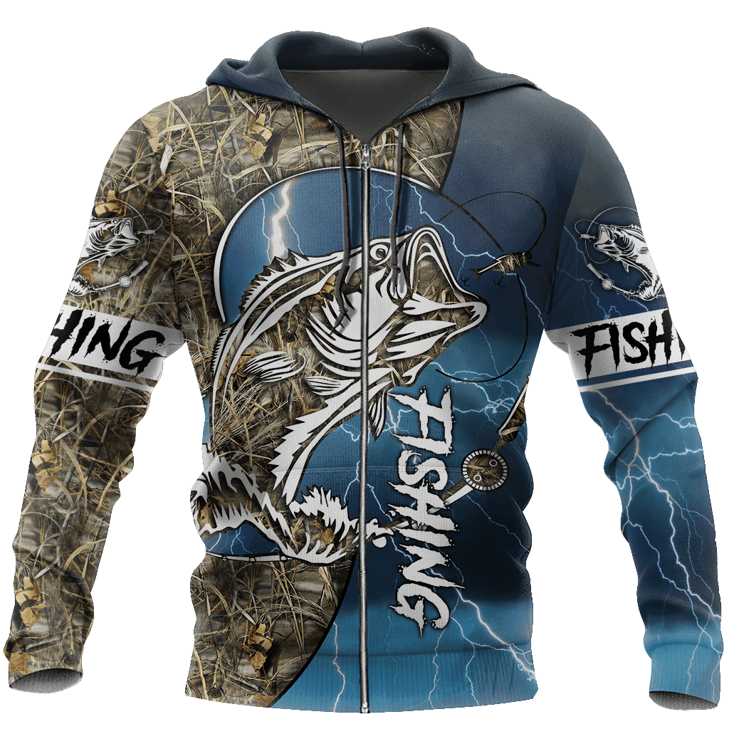 Collection Bass Fishing Sport Blue – 3D Hoodie