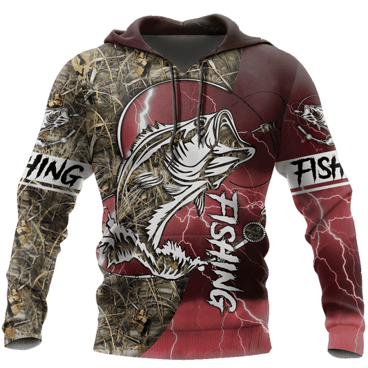 Bass Fishing Sport Red Edition Graphic – 3D Hoodie