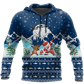 Santa Fishing Yolo Blue Edition Graphic – 3D Hoodie