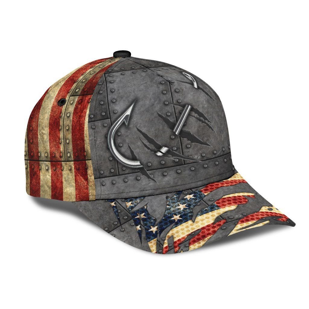 Fishing hat United States Hook 3D design print Cap - Owls Matrix LTD