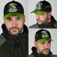 Green Bass Fishing Hook 3D Design – Classic Cap