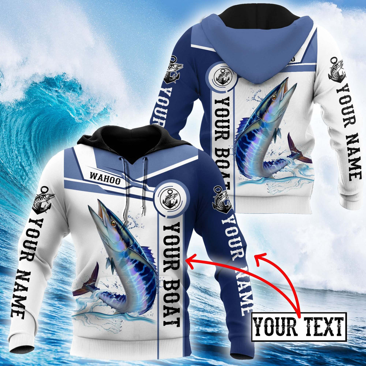 Custom Name Wahoo Fishing Catch And Release Graphic – 3D Hoodie