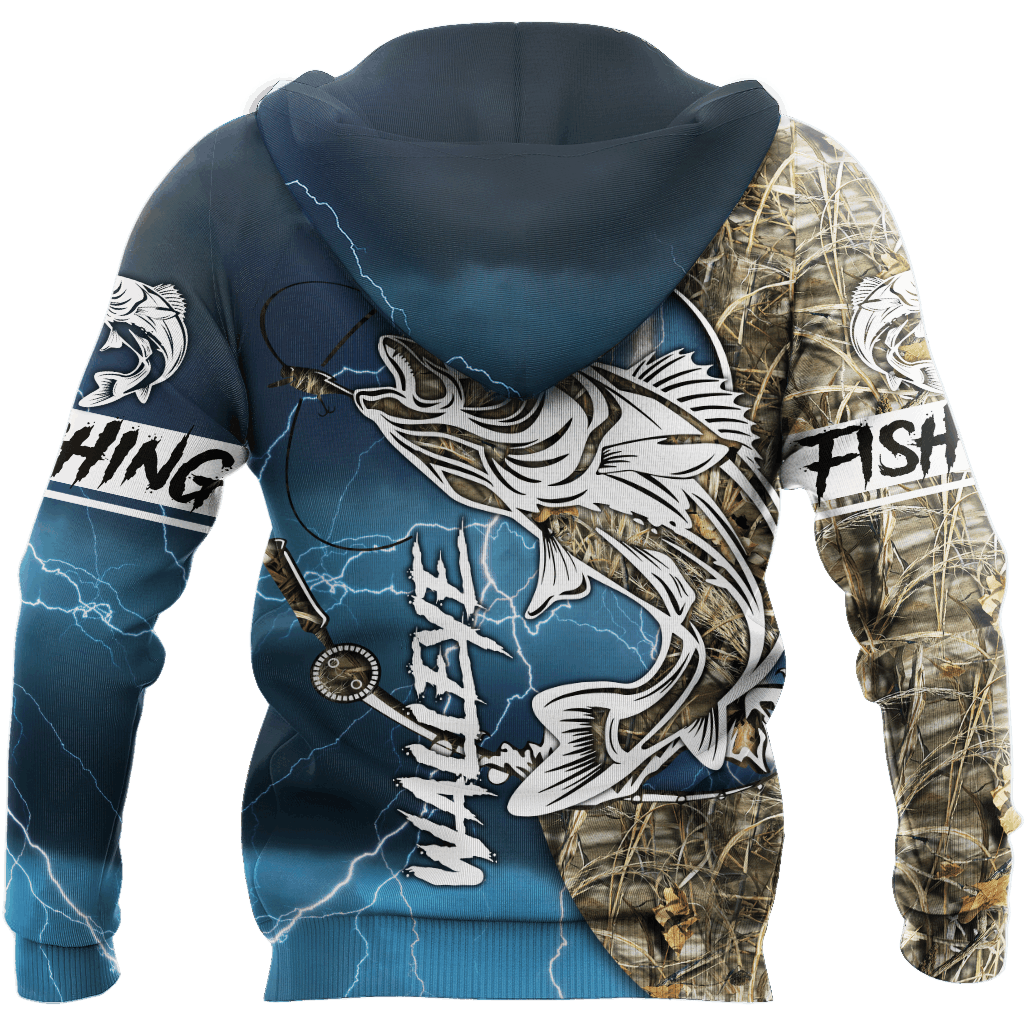 Walleye Fishing Gear Blue Graphic – 3D Hoodie
