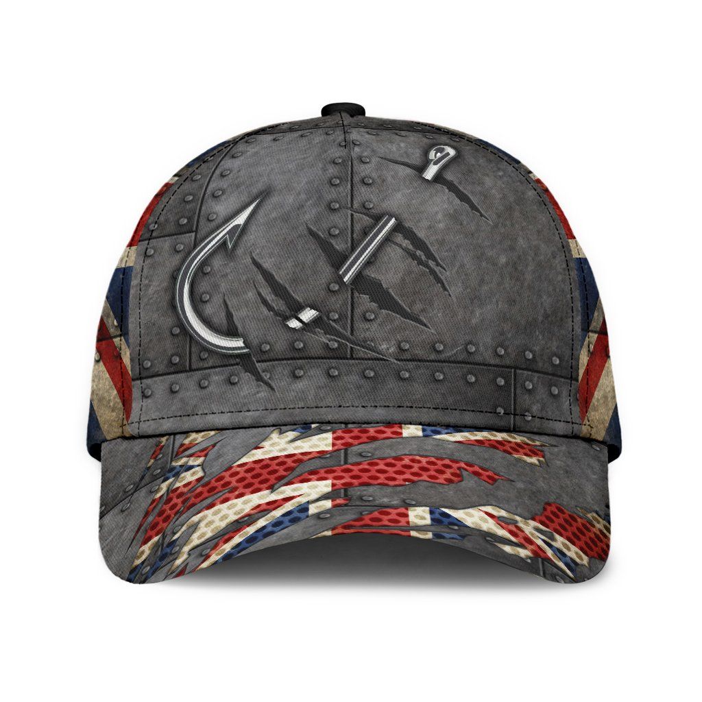 United Kingdom Fishing Hook 3D Design – Classic Cap