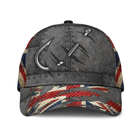 United Kingdom Fishing Hook 3D Design – Classic Cap
