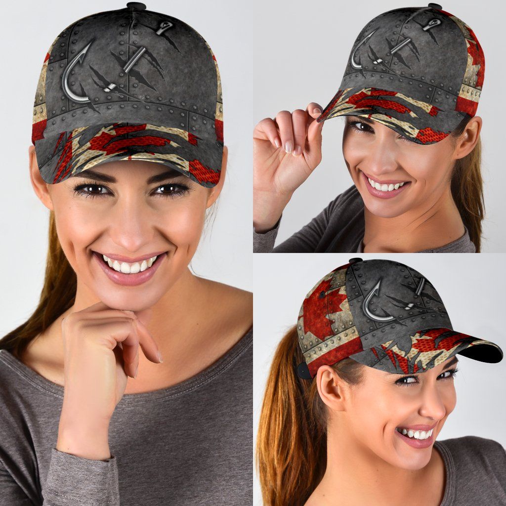 Canada Fishing Hook 3D Design – Classic Cap
