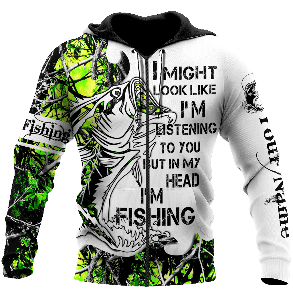 In My Head Im Fishing Bass Tattoo Graphic – 3D Hoodie