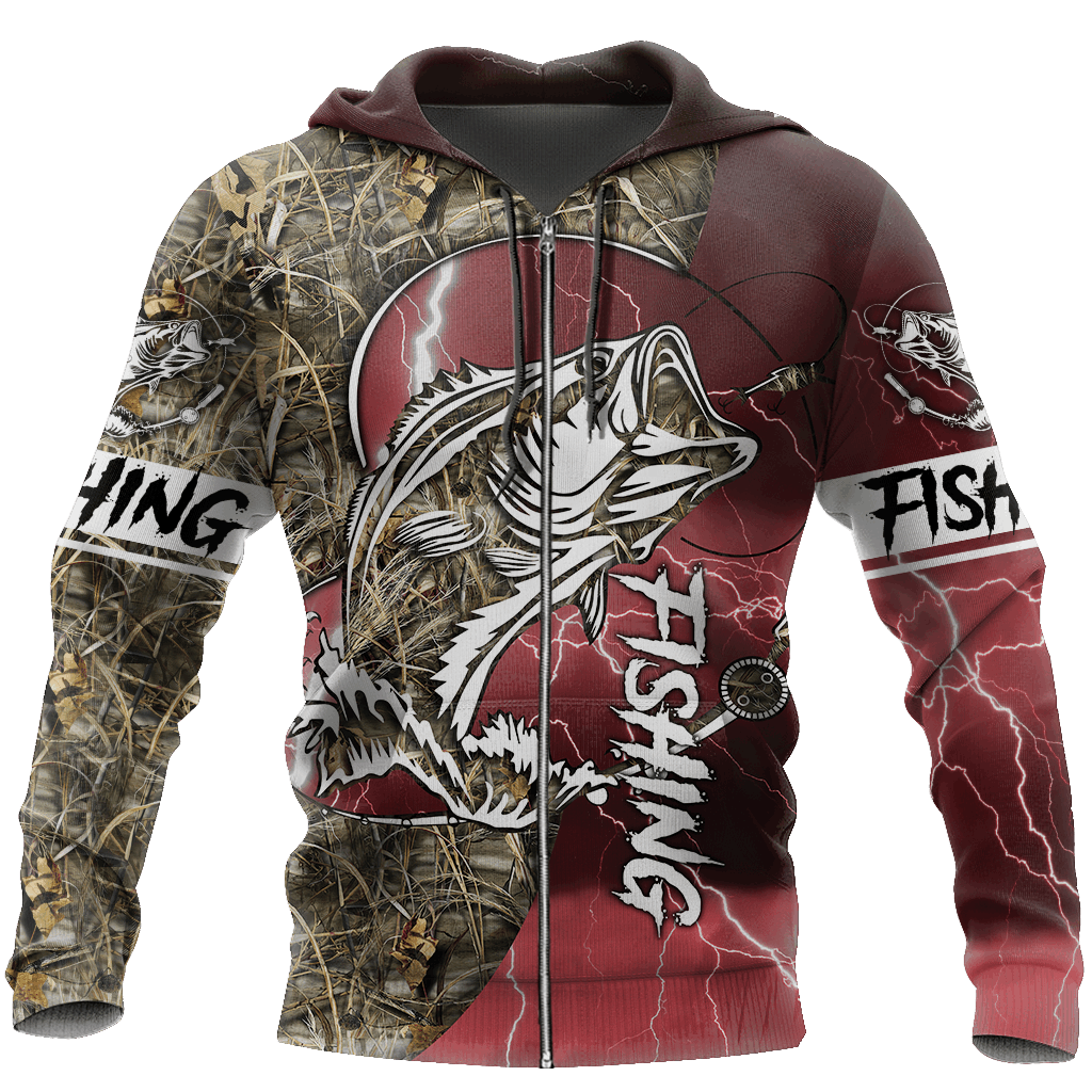 Bass Fishing Sport Red Edition Graphic – 3D Hoodie