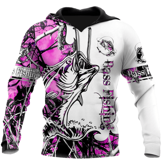Bass Fishing Sport Country Girl Camo Tattoo Graphic – 3D Hoodie