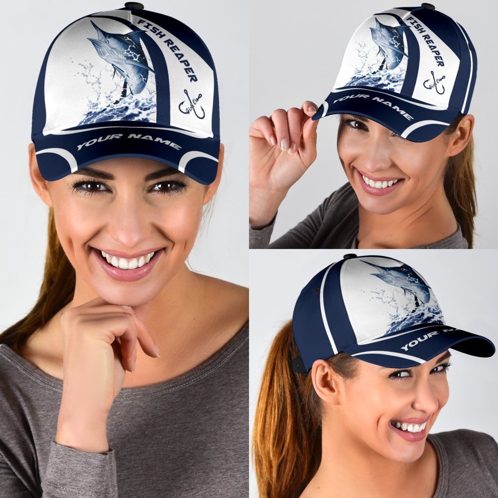 Custom Name Marlin Fishing Hook 3D Design – Classic Cap