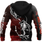 Bass Fishing Tattoo Red Graphic – 3D Hoodie