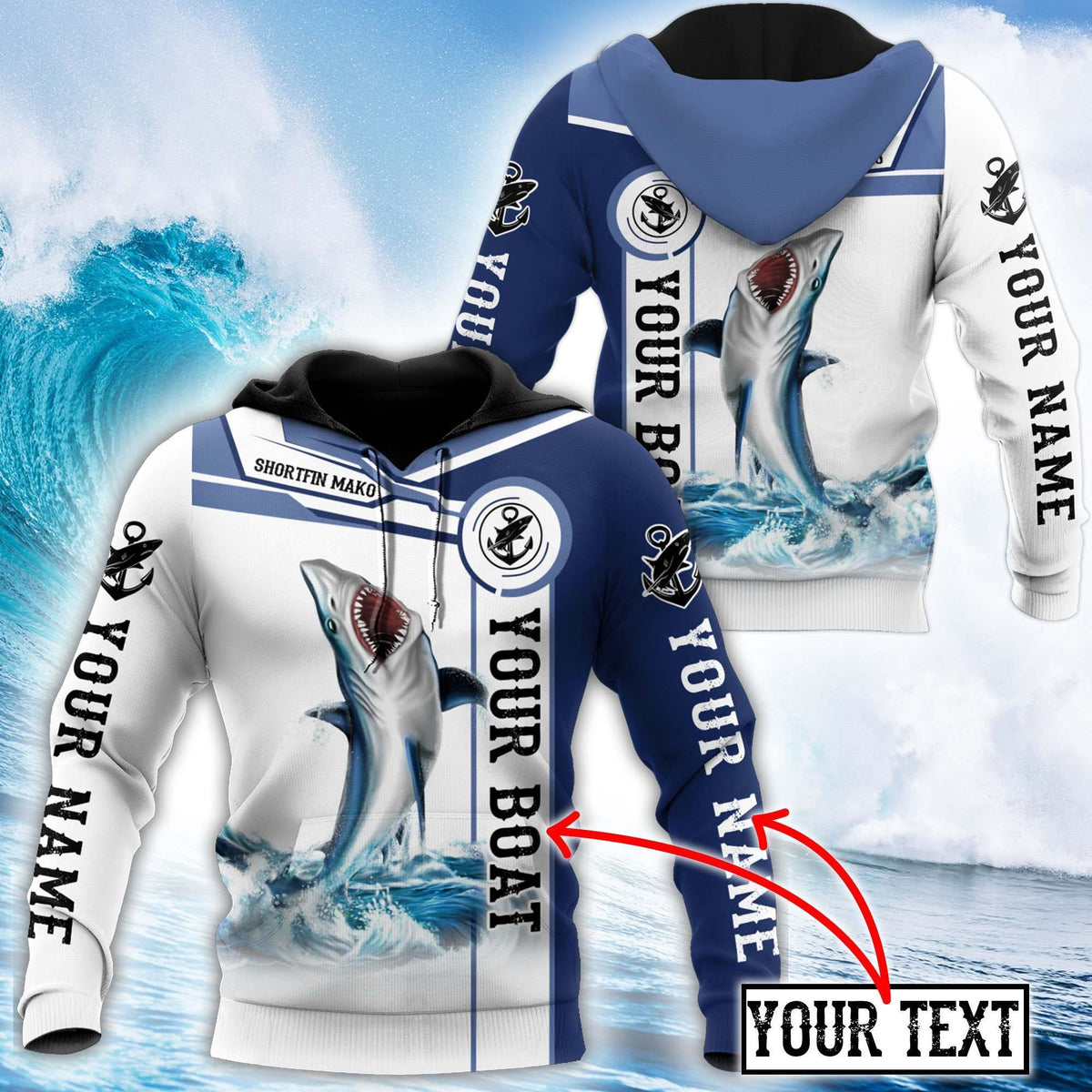 Shortfin Mako Catch And Release Fishing Graphic – 3D Hoodie